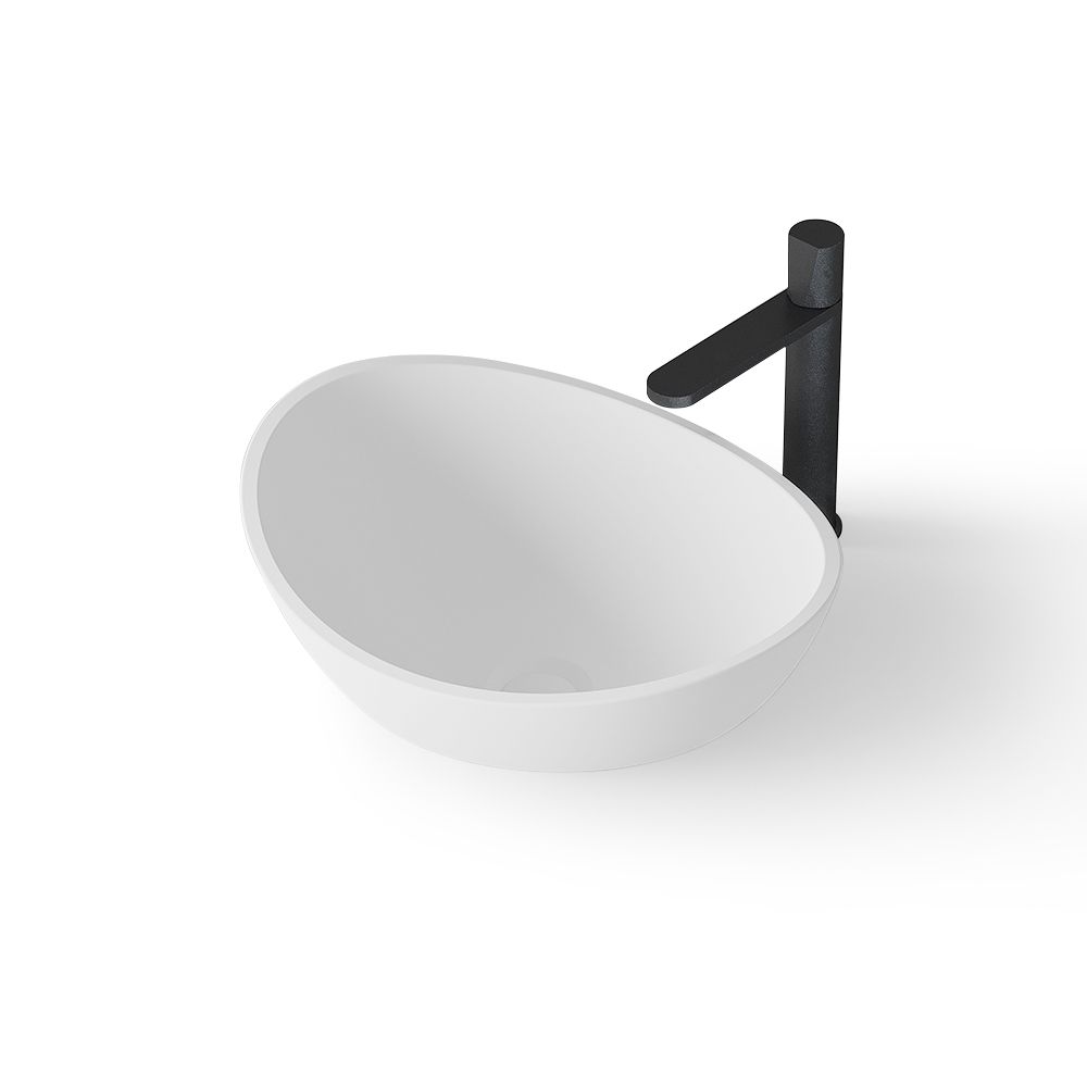 KT-2220 Poly Marble Oval Countertop Basin Vanity Wash Vessel Sink