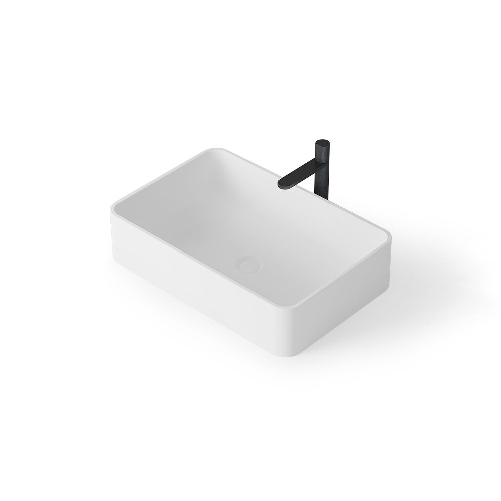 KT-2219 Solid Surface Slim Edge Countertop Rectangle Shape Vessel Sink