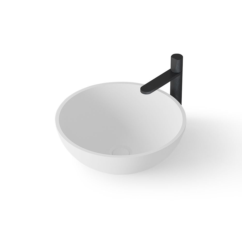 KT-2218 Bowl-Shaped Countertop Sink Poly Marble Countertop Sink