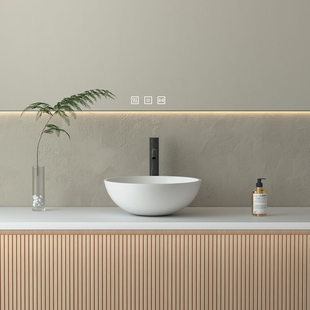 KT-2218 Bowl-Shaped Countertop Sink Poly Marble Countertop Sink