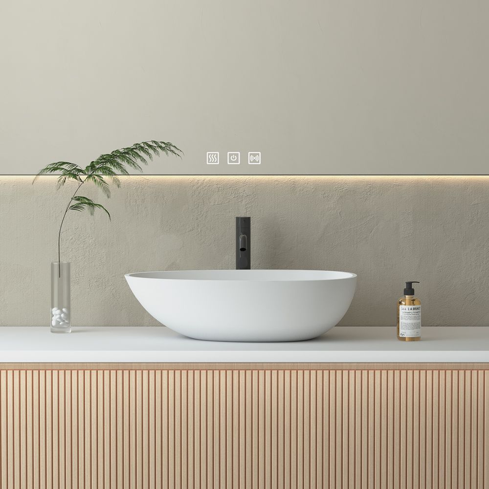 KT-2216 Modern Poly Marble Egg-Shaped Countertop Bathroom Sink Basin
