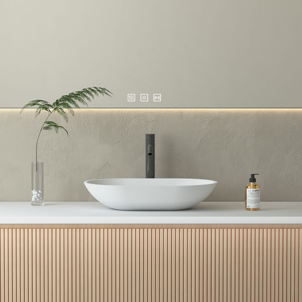KT-2014 Slim Edge Countertop Sink Bathroom Polymarble Wash Basin