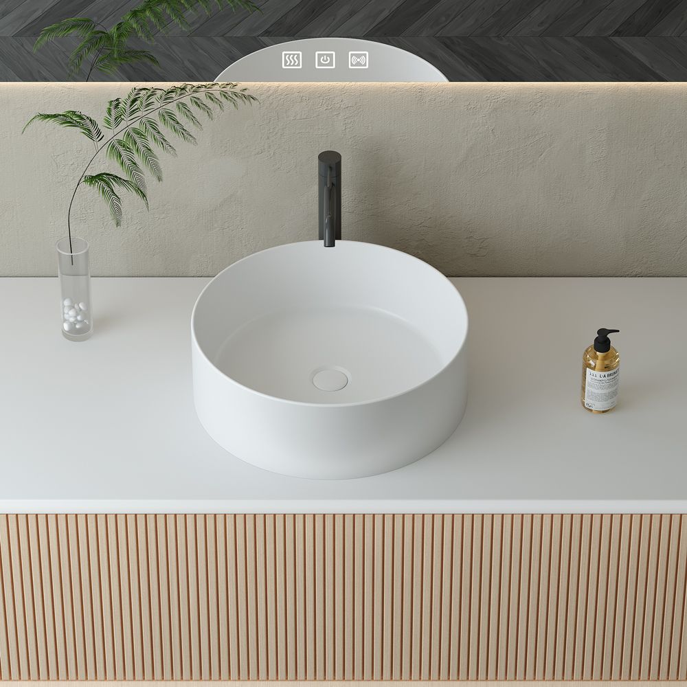 KT-2209 Solid Surface Round Shape Bathroom Countertop Basin