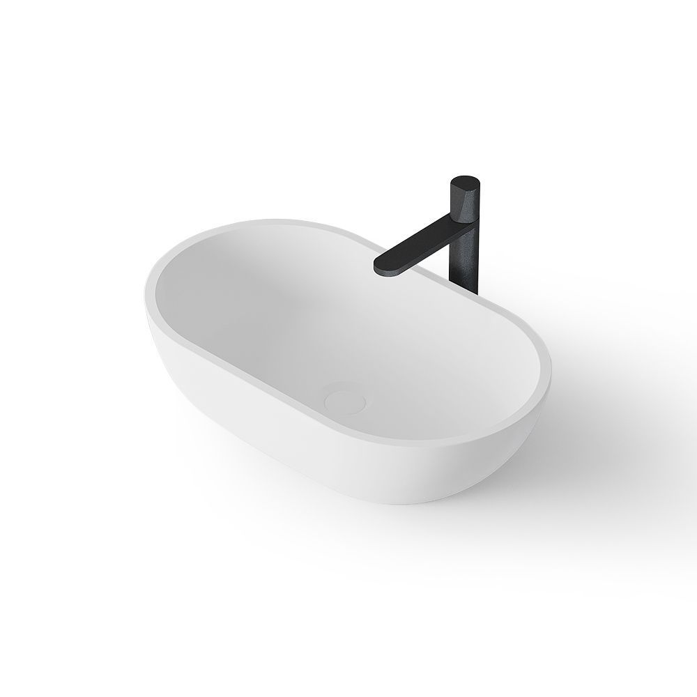 KT-2208 Countertop Wash Basin Poly Marble Stone Bathroom Sink