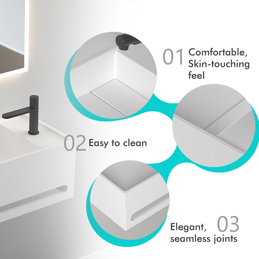 KT-W901 Integrated Towel Bar Design Wall Mounted Bathroom Sink