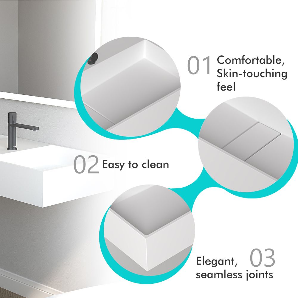 KT-W906 Modern Minimalist Style Wall-Mounted Double Basin Bathroom Sink