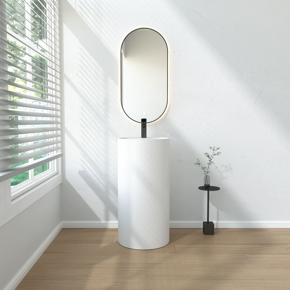 KT-6103 Cylinder-shaped Stand Alone Wash Basin With Tap Hole