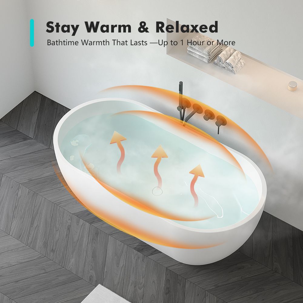 KT-8103 Capsule Shape Artificial Stone Solid Surface Freestanding Tub