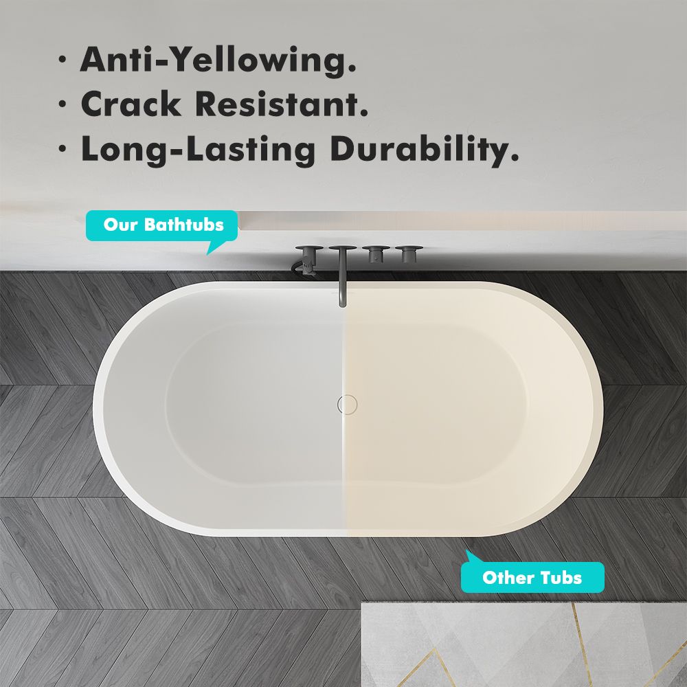 KT-8103 Capsule Shape Artificial Stone Solid Surface Freestanding Tub