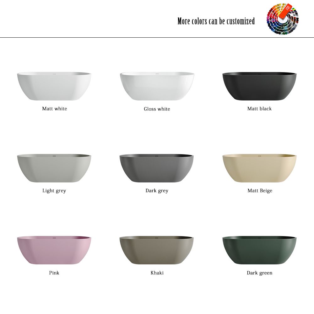 KT-8103 Capsule Shape Artificial Stone Solid Surface Freestanding Tub