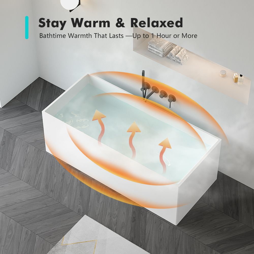 KT-8109 Rectangular Freestanding Tub Made From Solid Surface