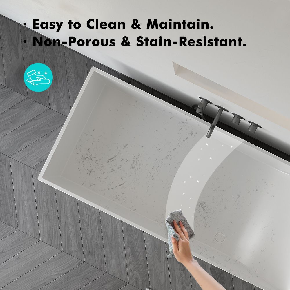 KT-8109 Rectangular Freestanding Tub Made From Solid Surface