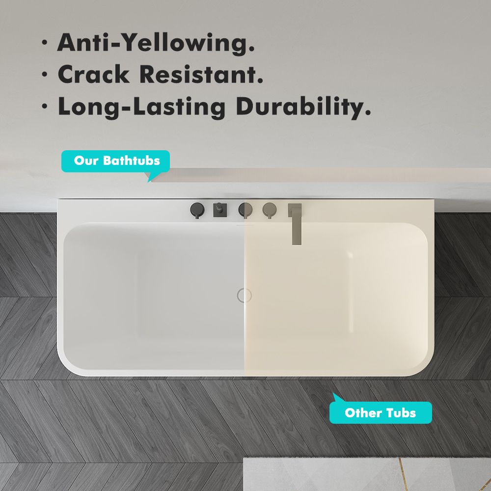 KT-8112 Back To Wall Freestanding Tub Solid Surface Soaking Tub