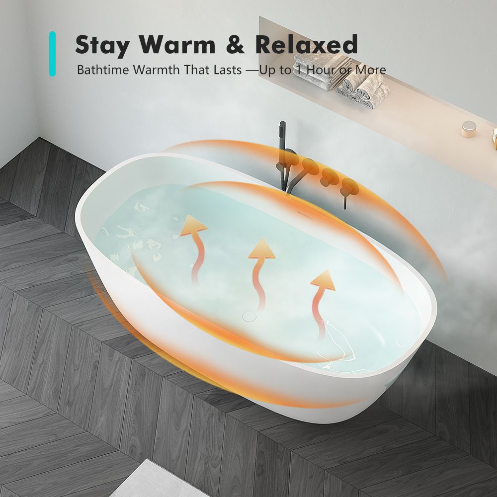 KT-8114 Artificial Stone Bathtubs Polymarble Freestanding Bathtub