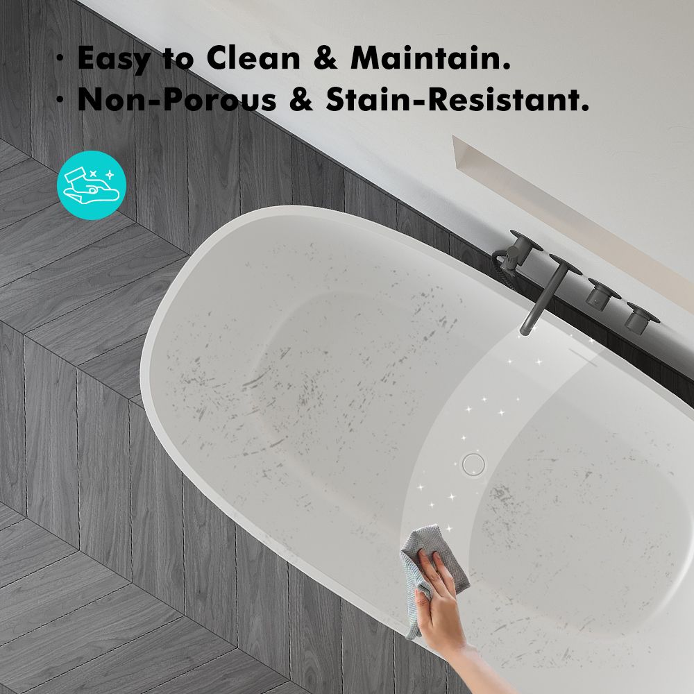 KT-8114 Artificial Stone Bathtubs Polymarble Freestanding Bathtub