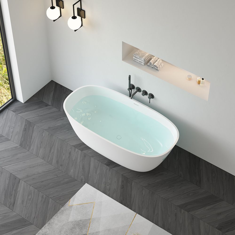 KT-8114 Artificial Stone Bathtubs Polymarble Freestanding Bathtub