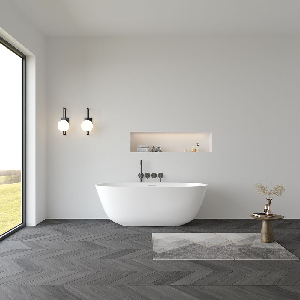KT-8114 Artificial Stone Bathtubs Polymarble Freestanding Bathtub