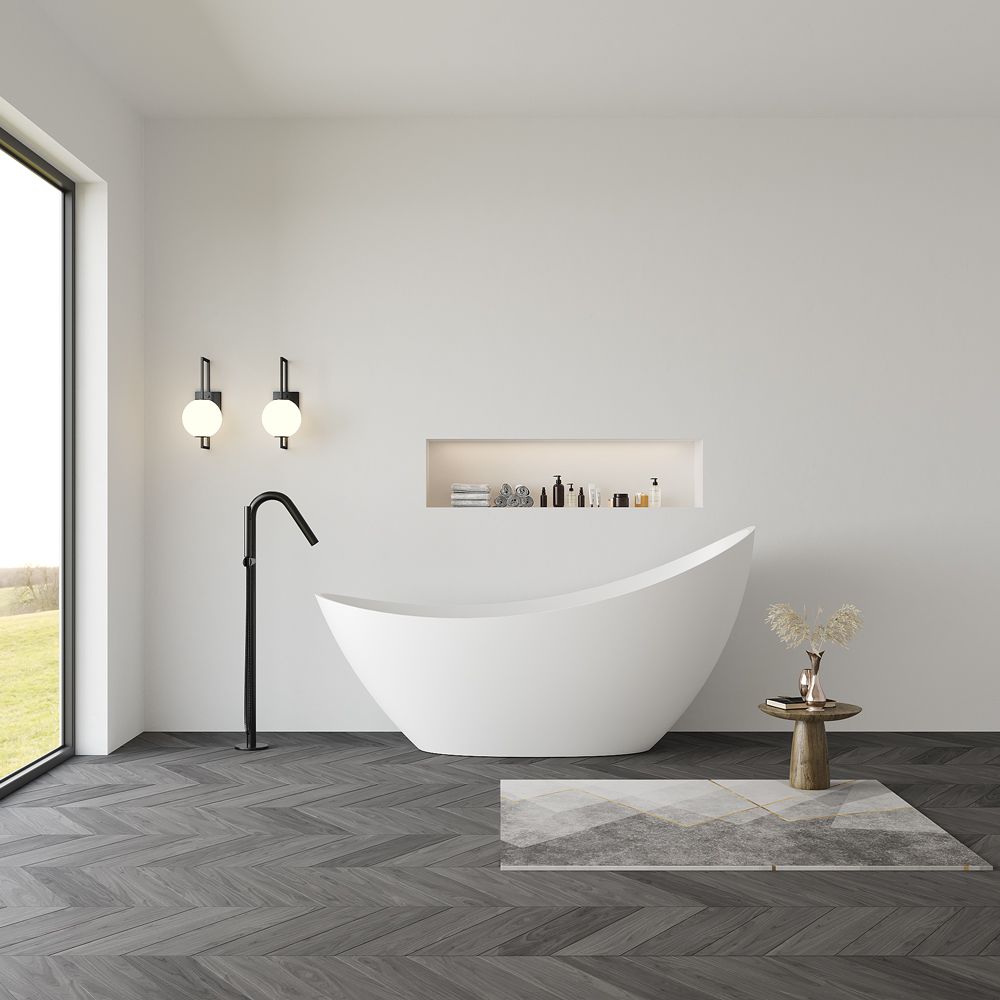 KT-8111 Moon Shaped Bath Tub Stone Resin Bathtubs For Sale
