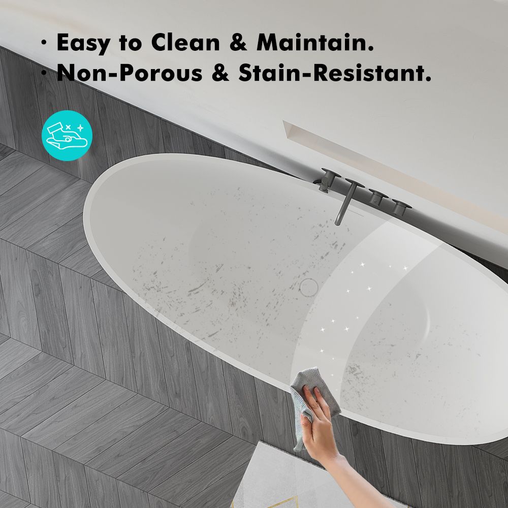 KT-8111 Moon Shaped Bath Tub Stone Resin Bathtubs For Sale