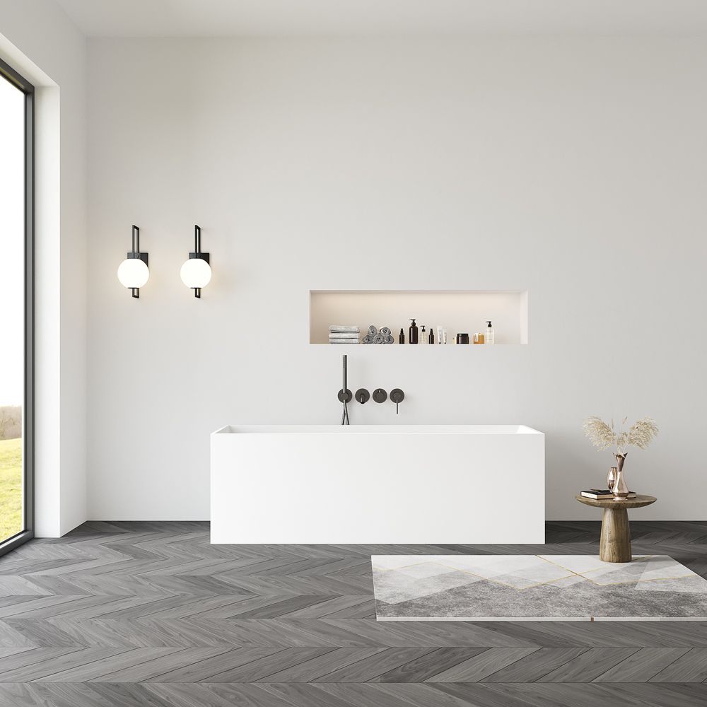KT-8109 Rectangular Freestanding Tub Made From Solid Surface