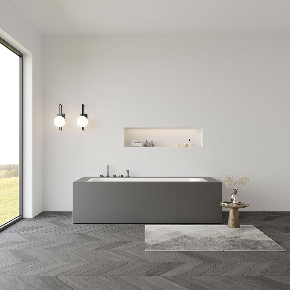 KT-8117 Solid Surface Tub Drop-in Bathtub Stone Resin Bathtub
