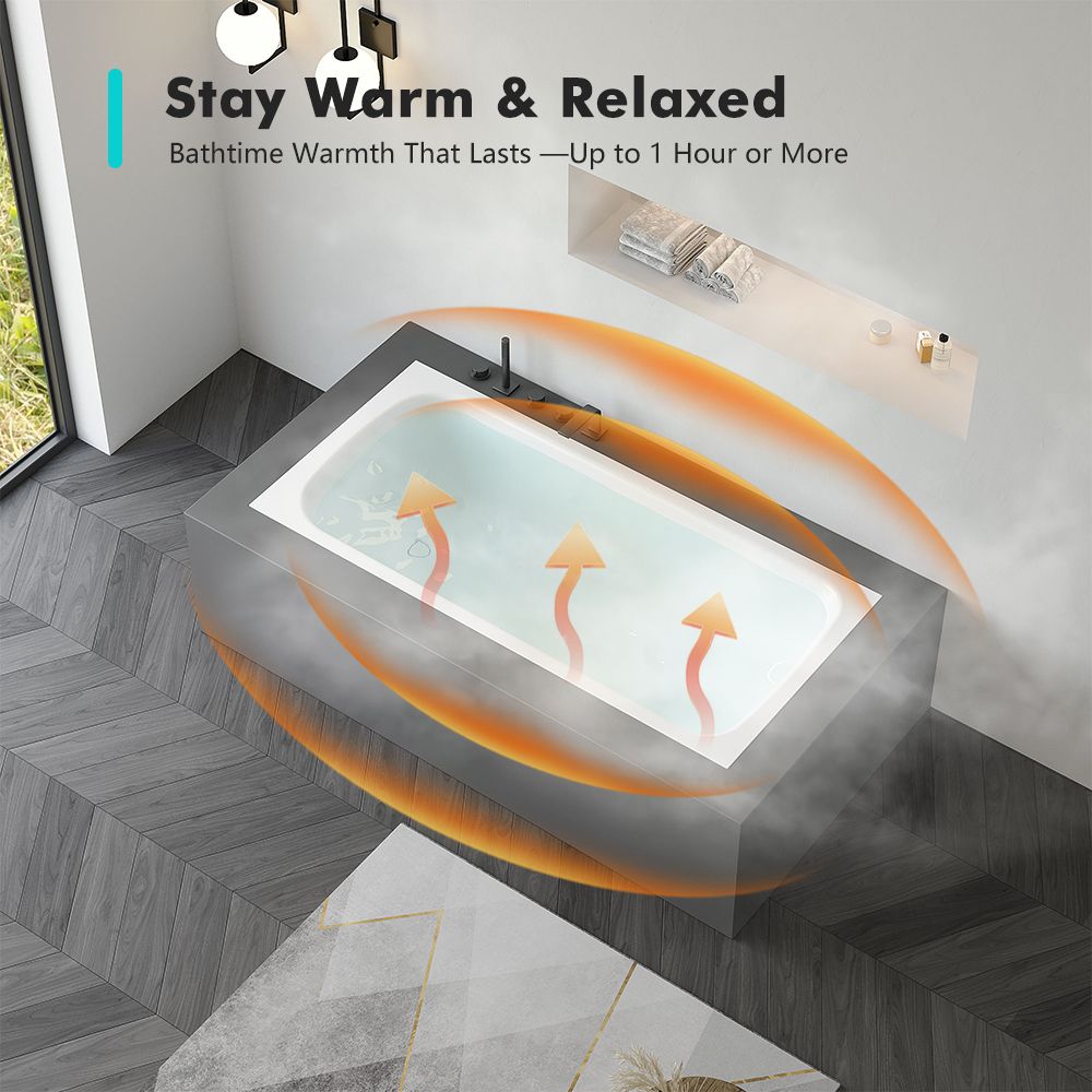 KT-8117 Solid Surface Tub Drop-in Bathtub Stone Resin Bathtub