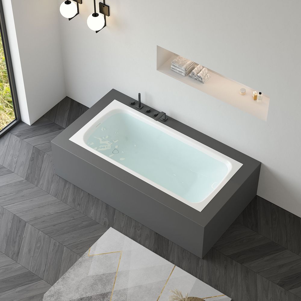 KT-8117 Solid Surface Tub Drop-in Bathtub Stone Resin Bathtub