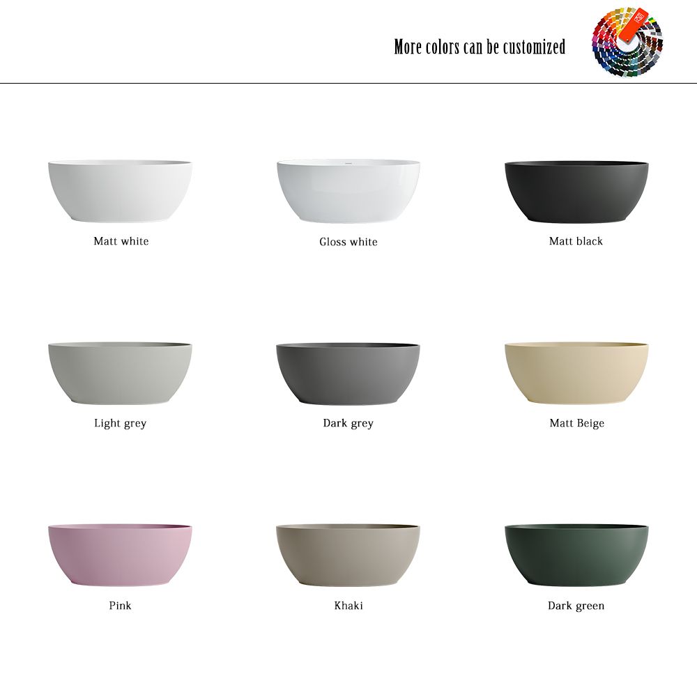 KT-8121 Olive Shaped Eco-friendly Solid Surface Soaking Tub