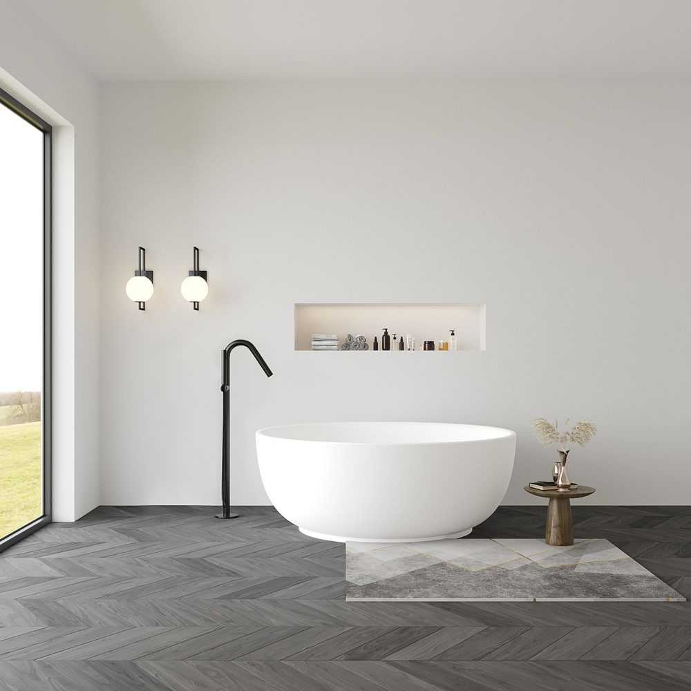 KT-8122 Artificial stone bathtubs Round Shape Soaking Bowl Tub