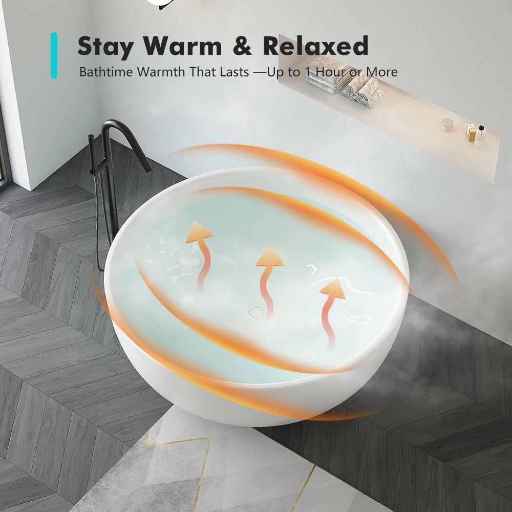 KT-8122 Artificial stone bathtubs Round Shape Soaking Bowl Tub