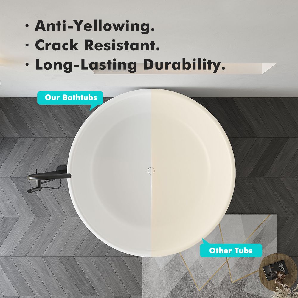 KT-8122 Artificial stone bathtubs Round Shape Soaking Bowl Tub