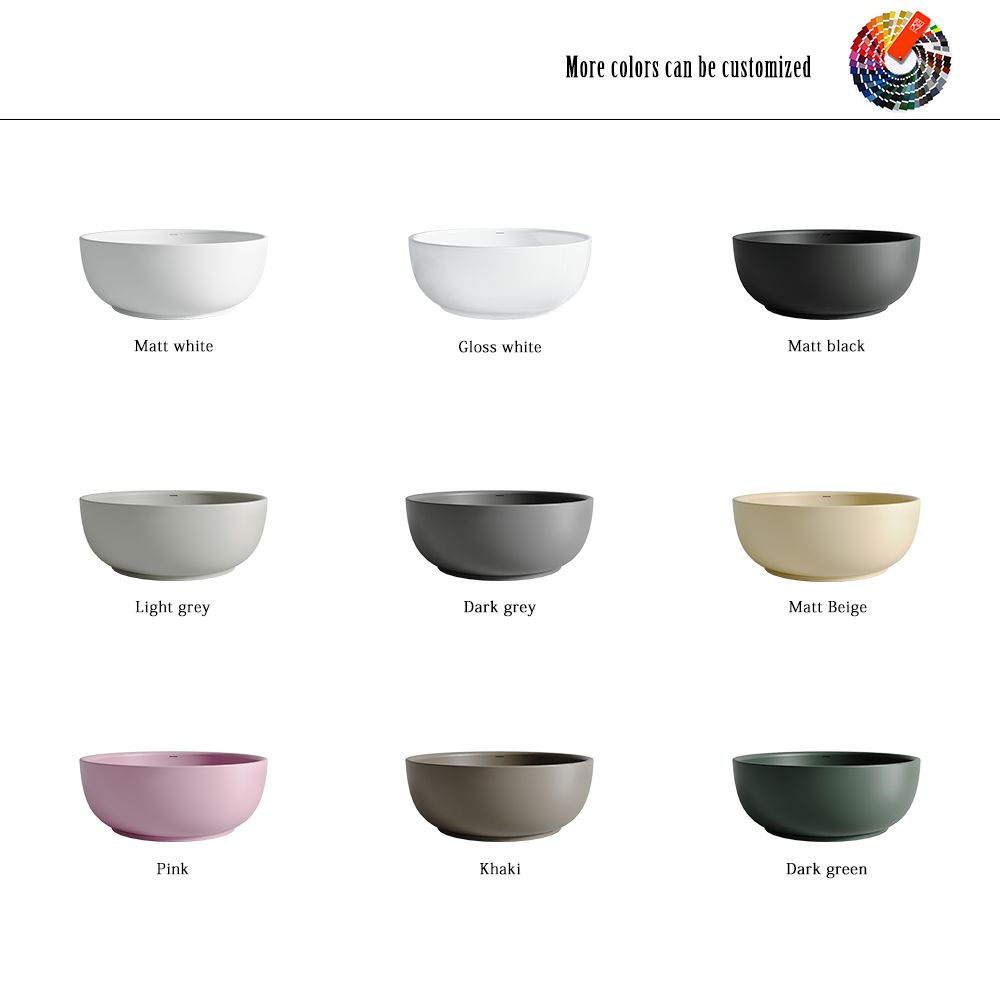 KT-8122 Artificial stone bathtubs Round Shape Soaking Bowl Tub