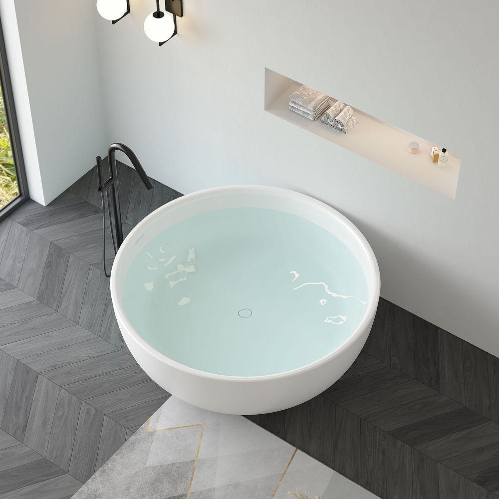 KT-8122 Artificial stone bathtubs Round Shape Soaking Bowl Tub