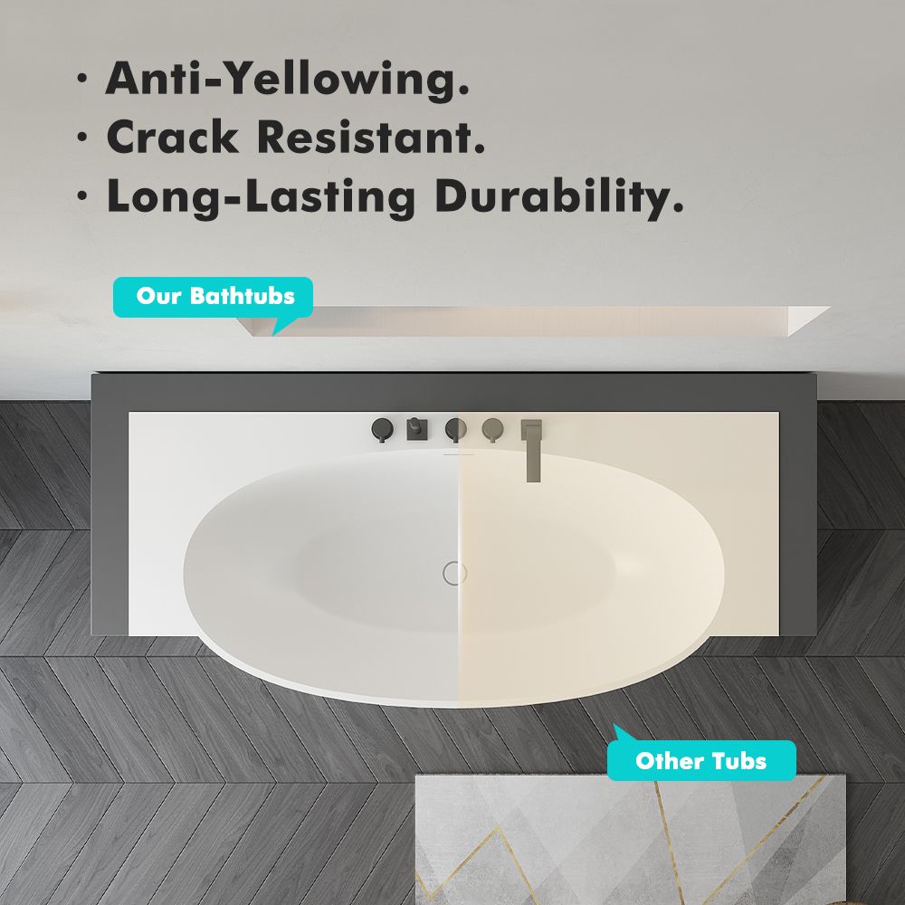 KT-8123 Stone Resin Back to Wall Bath Freestanding Alcove Bathtubs
