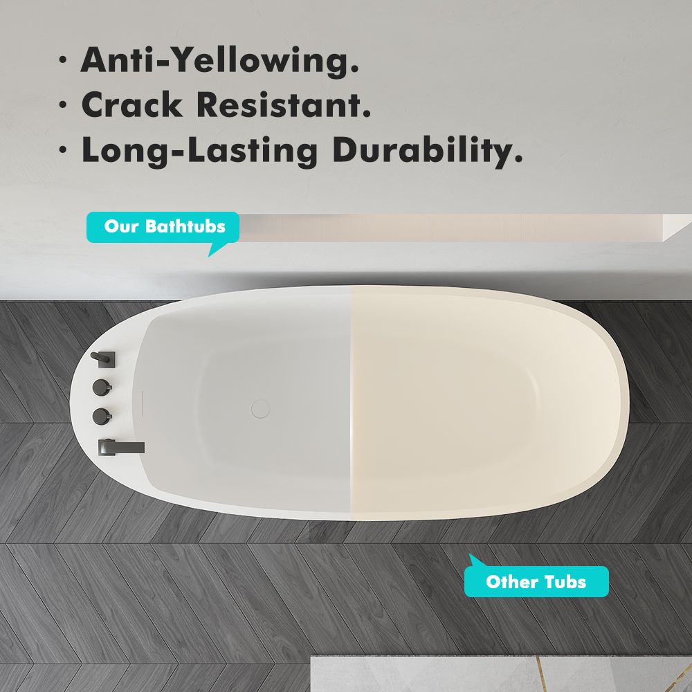 KT-8126 Modern Freestanding Resin Stone Soaking Tub with Shower