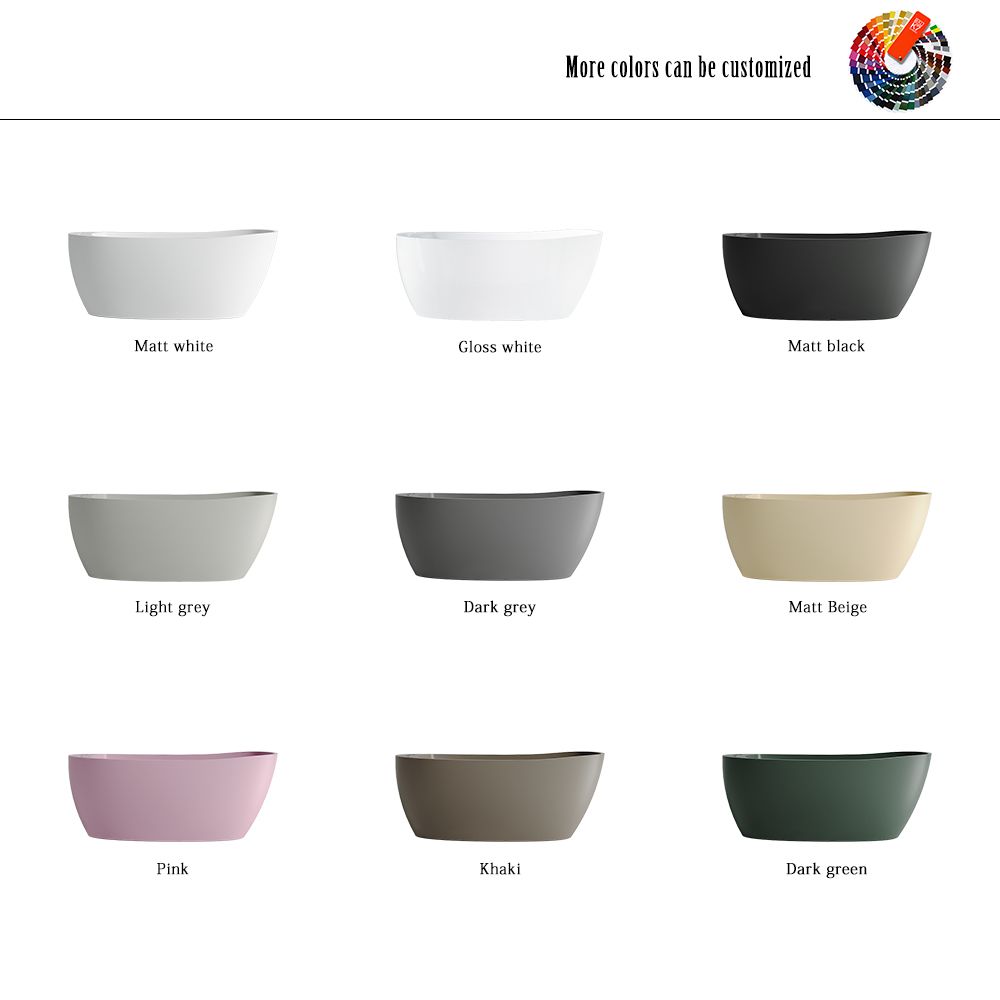 KT-8126 Modern Freestanding Resin Stone Soaking Tub with Shower