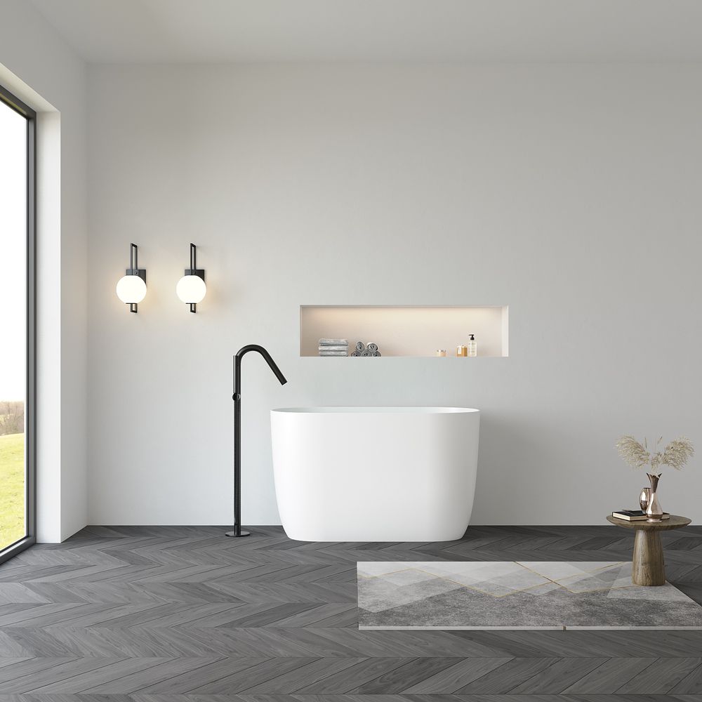 KT-8135 Seated Bathtub Resin Stone Bath With Seat Built-in