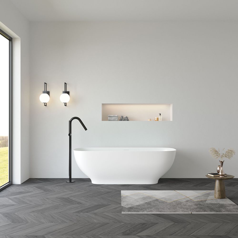 KT-8203 Solid Surface Soaking Tub Rectangular Soaking Tub