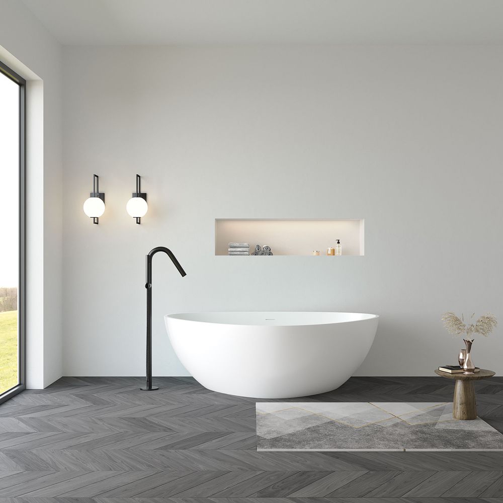 KT-8205 Stone Freestanding Bathtub Resin Stone Triangle Bathtub