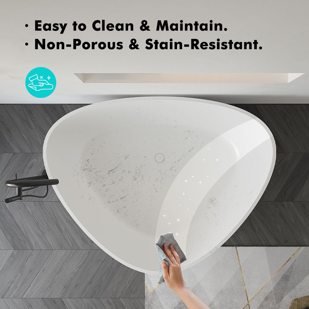 KT-8205 Stone Freestanding Bathtub Resin Stone Triangle Bathtub