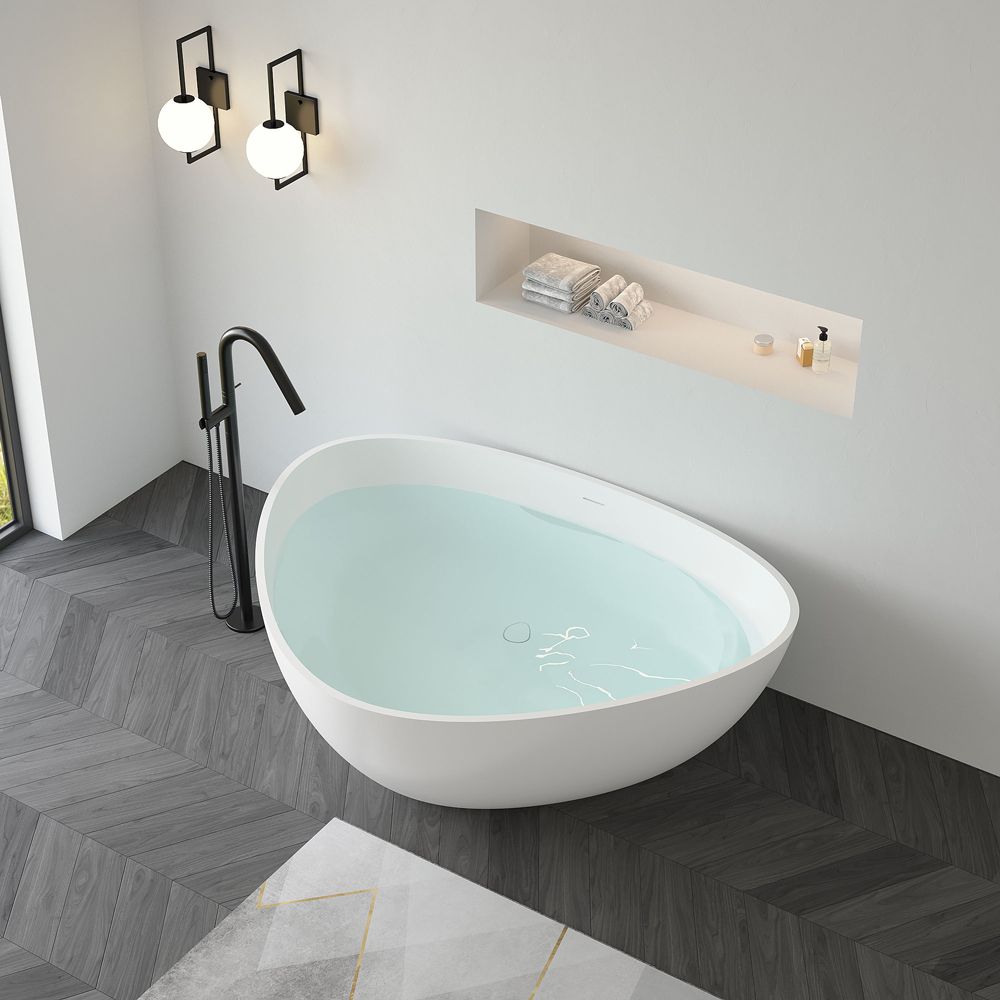 KT-8205 Stone Freestanding Bathtub Resin Stone Triangle Bathtub