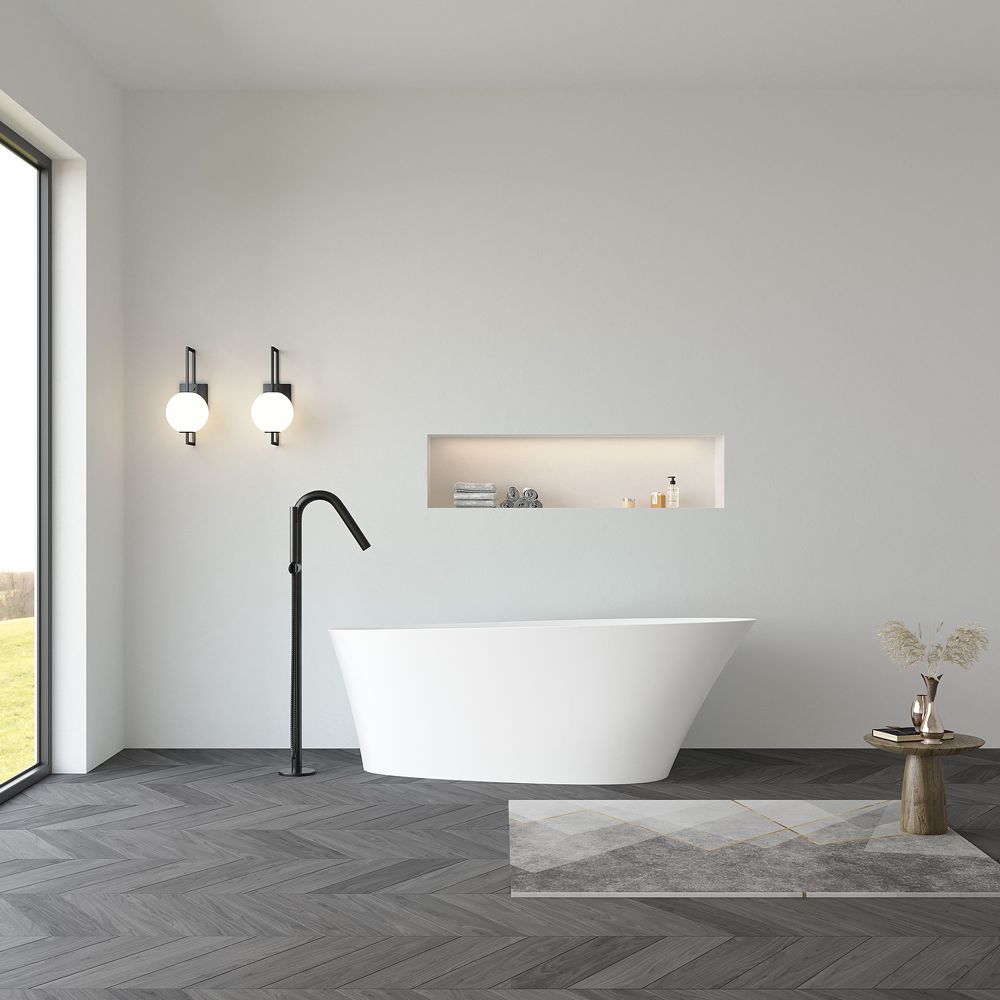 KT-8206 Triangular Bath Tub Solid Surface Freestanding Bathtub