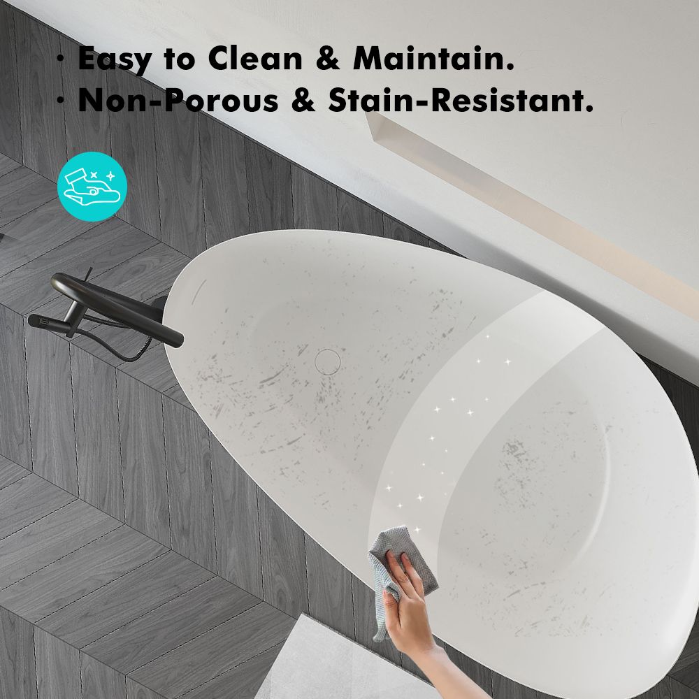 KT-8206 Triangular Bath Tub Solid Surface Freestanding Bathtub