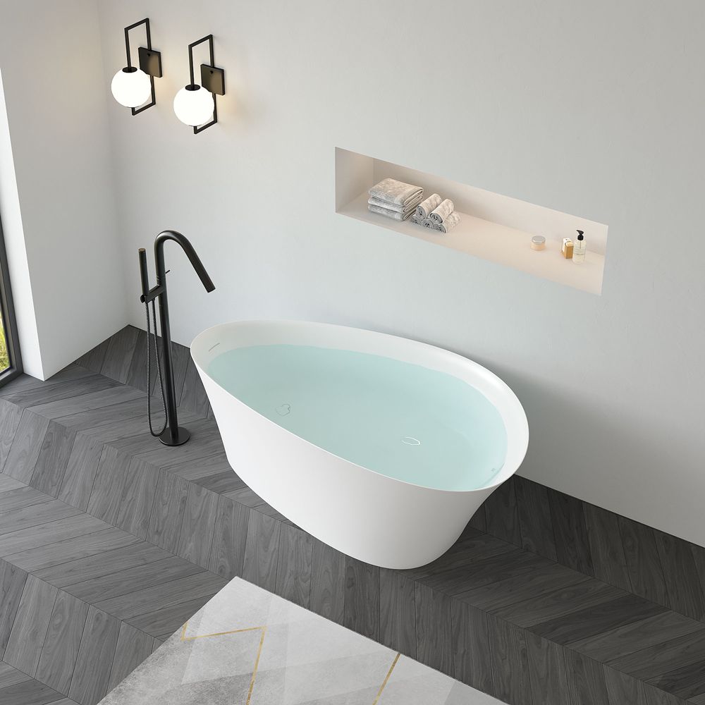 KT-8206 Triangular Bath Tub Solid Surface Freestanding Bathtub