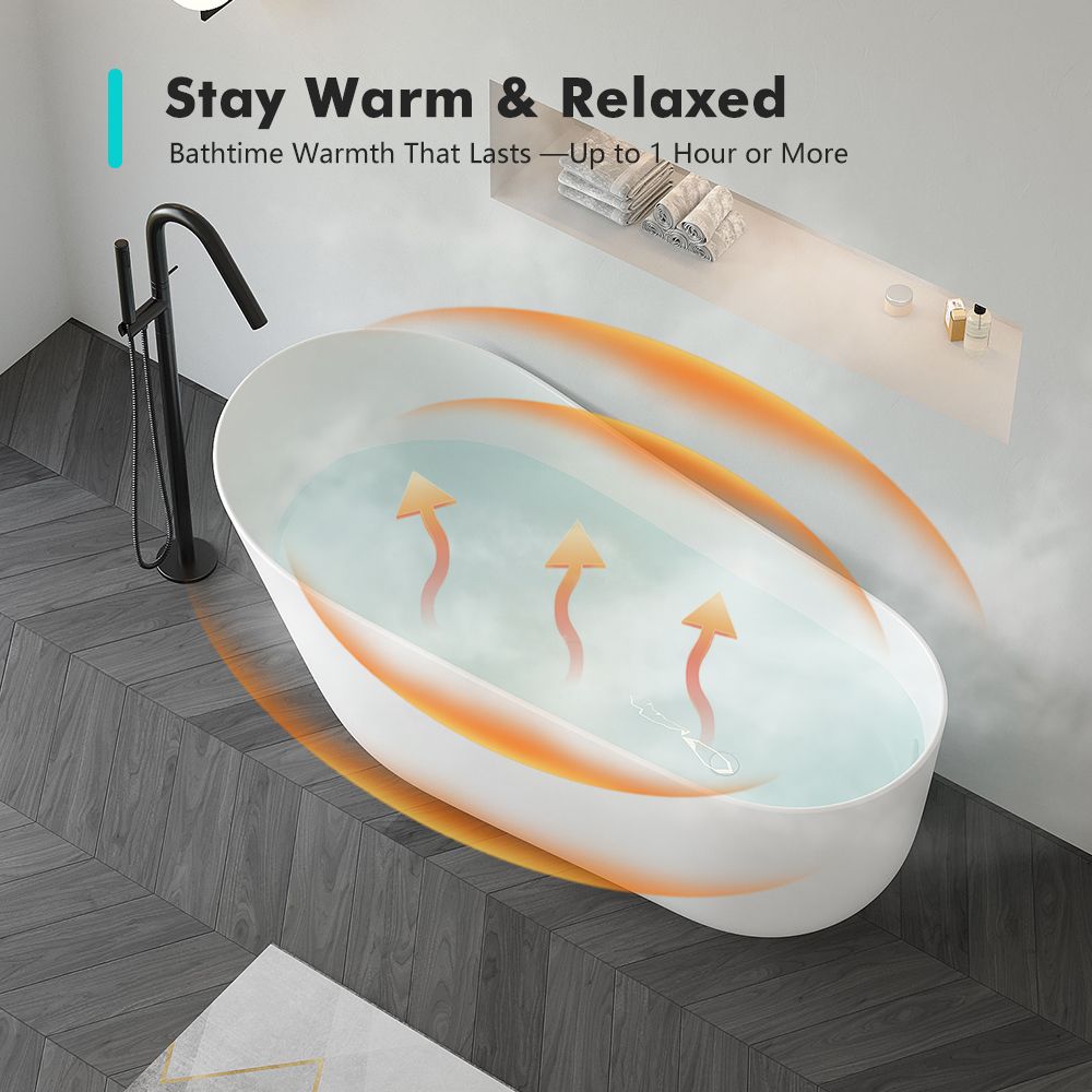 KT-8207 Stand Alone Bathtubs Solid Surface Freestanding Soaking Tub