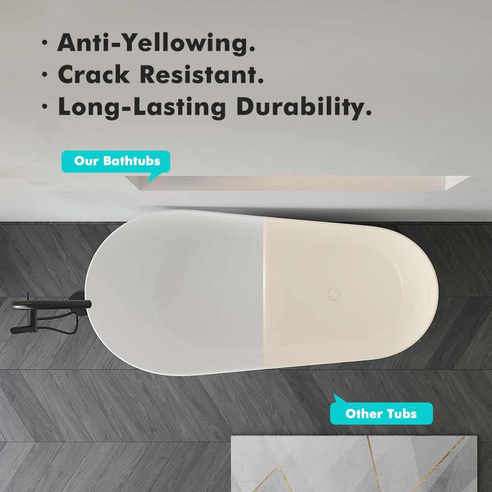 KT-8207 Stand Alone Bathtubs Solid Surface Freestanding Soaking Tub