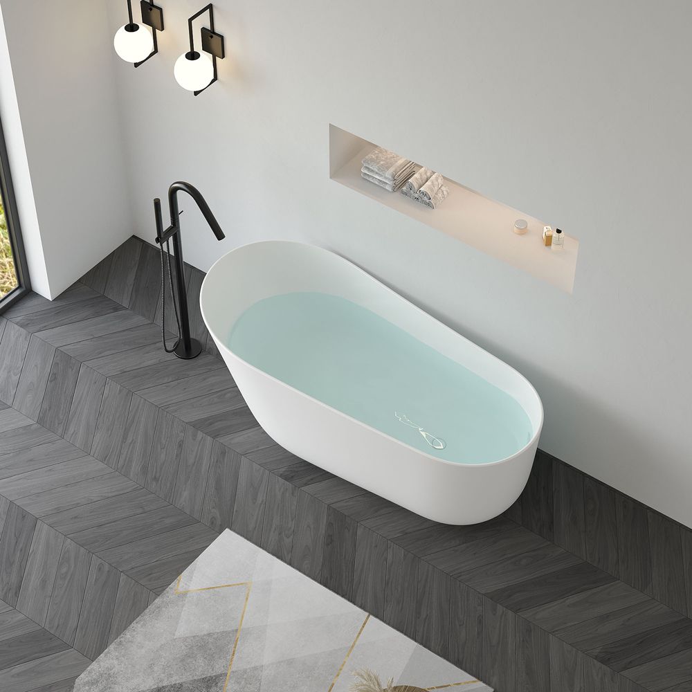 KT-8207 Stand Alone Bathtubs Solid Surface Freestanding Soaking Tub