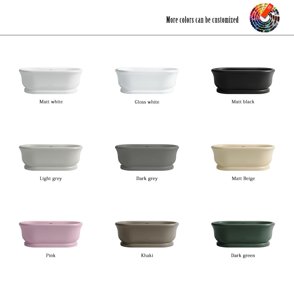 KT-8208 Classical Resin Stone Bathtub Capsule Shape with Curved Edge
