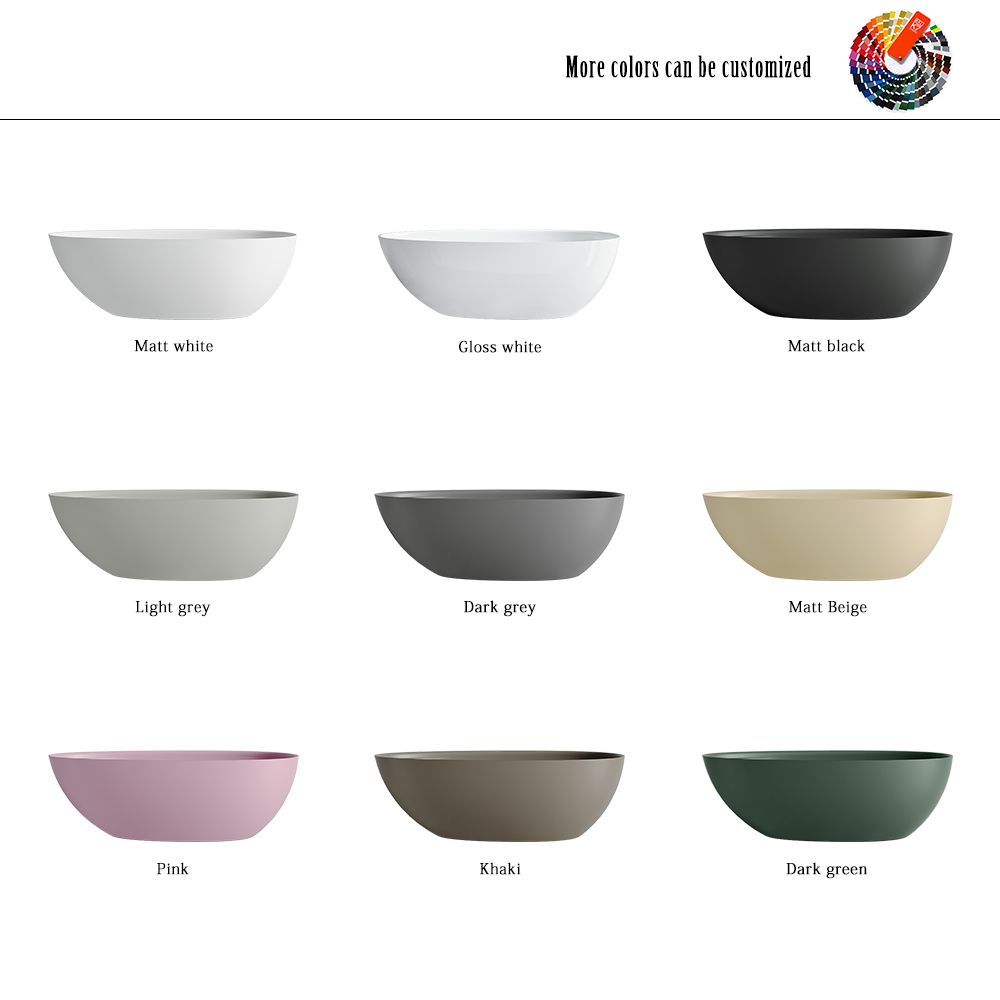 KT-8209 Egg Shape Stone Resin Freestanding Tub With Ledge