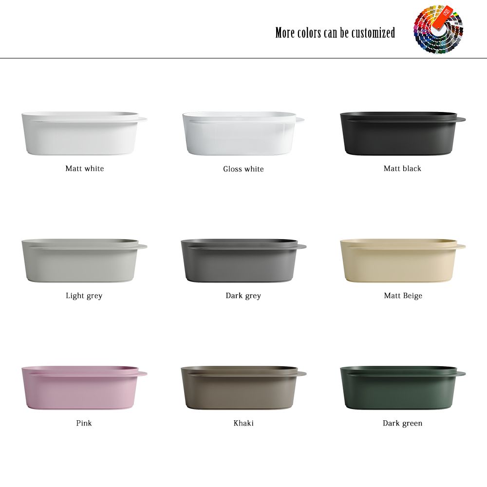KT-8210 Freestanding Resin Stone Tub Stand Alone Bathtub With Ledge